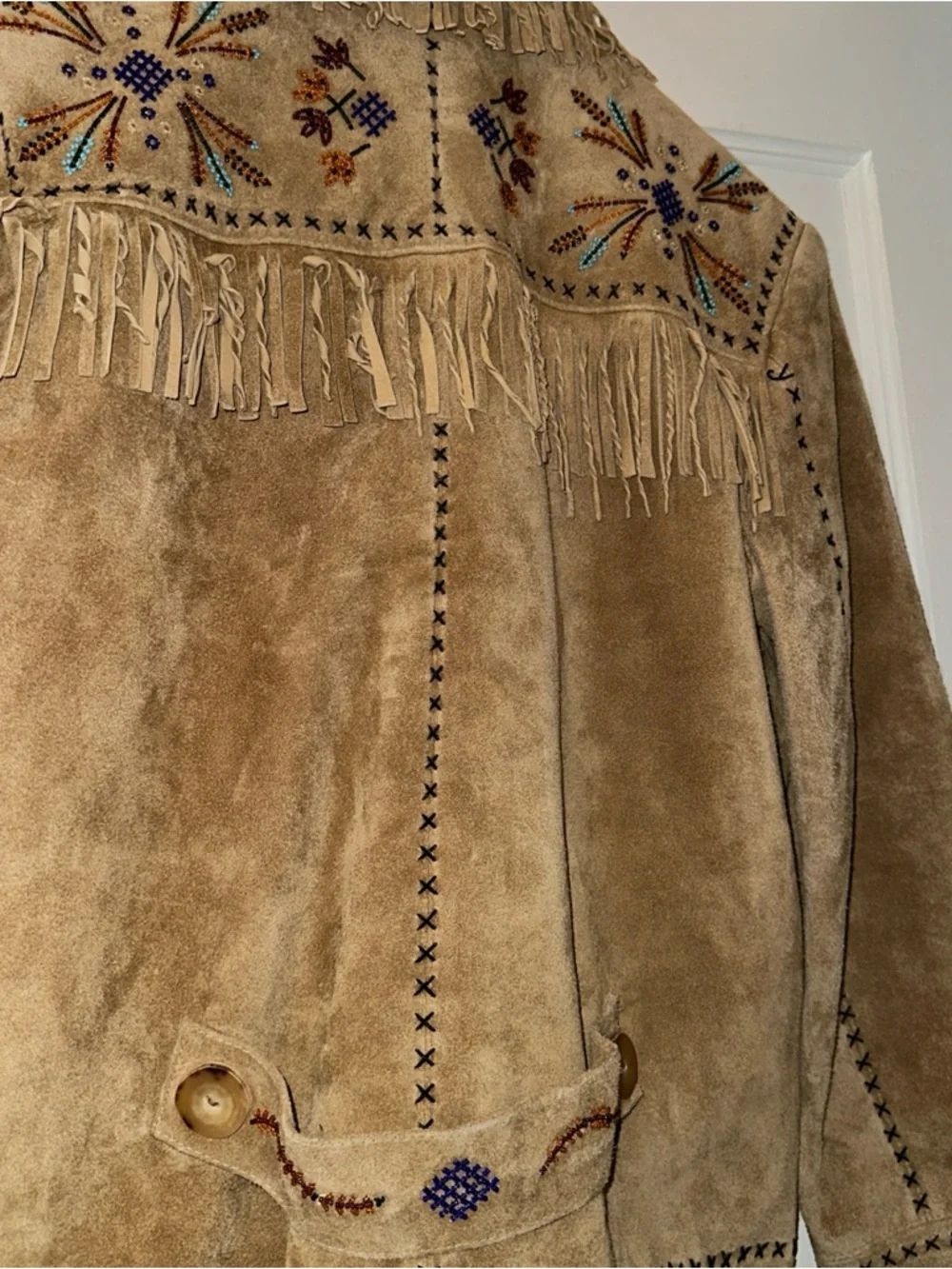 Vtg Double D Fringed Native American Style Jacket, medium - Picture 7 of 11